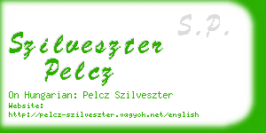 szilveszter pelcz business card